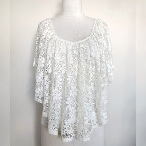 Floral Lace Peasant Top NEW